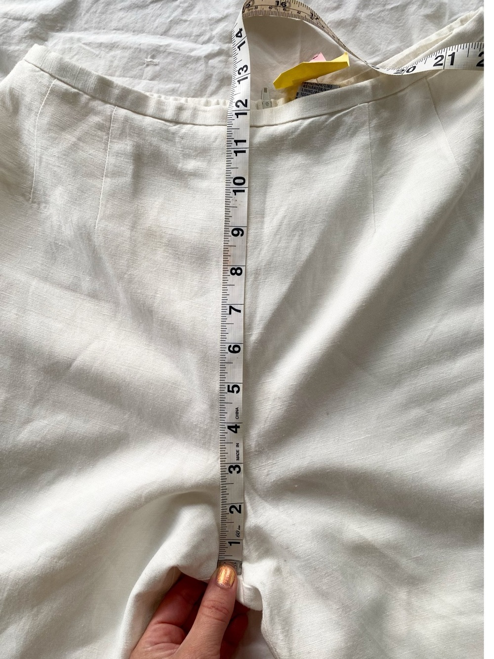 Vintage 90s White Linen Blend High Rise Straight Leg Pants Modern Small - Picture 10 of 12